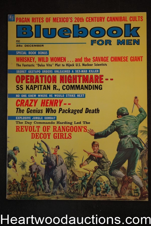 Blue Book Dec 1963 Bruce Minney cvr, NYC Bomber Henry Klotz - Ultra High Grade-