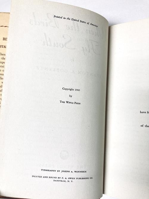 When the Birds Fly South by Stanton A. Coblentz (First Edition)
