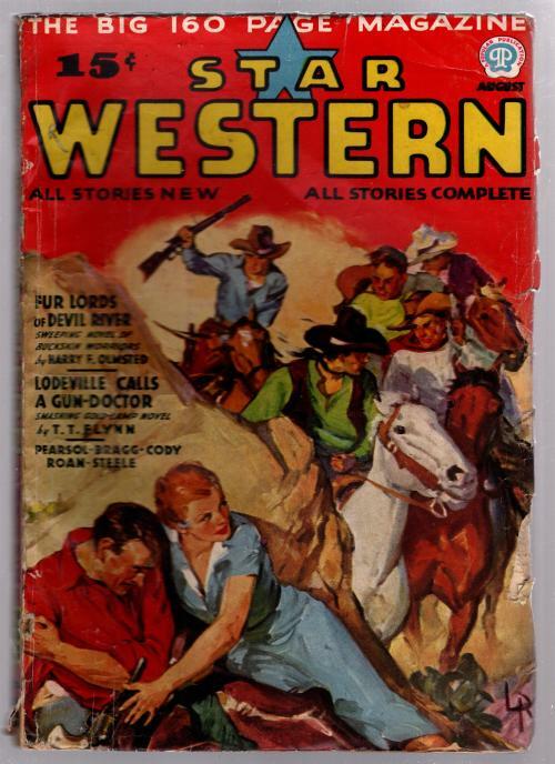 Star Western Aug 1937 Ross Cover Art Pulp