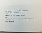 Pebble in the Sky by Isaac Asimov (First Edition) Debut Novel