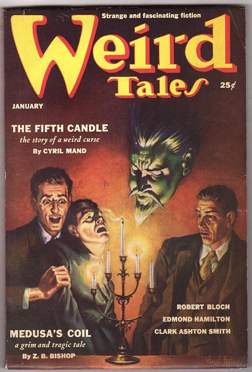 Weird Tales Jan 1939 Virgil Finlay Cvr; H.P. Lovecraft; Bloch - Pulp