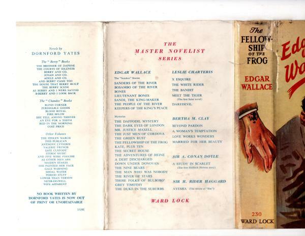 The Fellowship of the Frog by Edgar Wallace (Hubin Listed) File Copy