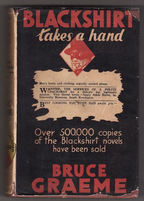 Blackshirt Takes a Hand by Bruce Graeme (First Edition)