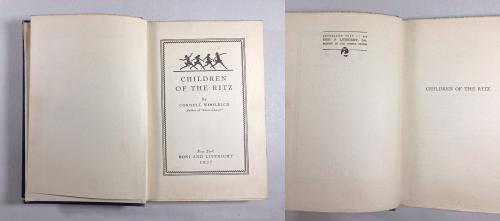 Children of the Ritz by Cornell Woolrich (First Edition) FAX DJ