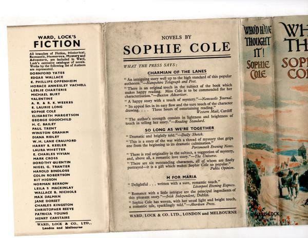 Who'd Have Thought It! by Sophie Cole (First Edition) File Copy