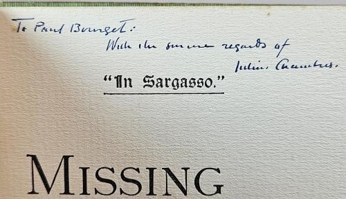 Missing: A Romance by Julius Chambers (First Edition) Signed