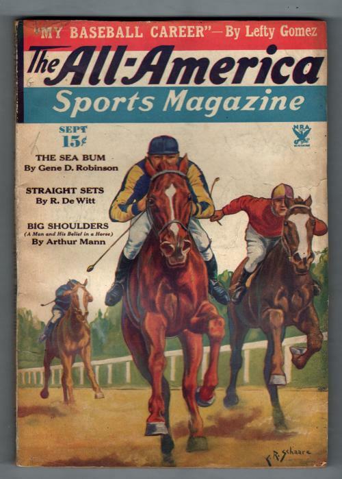All-America Sports Magazine Sep 1934 Pulp Horse racing Cvr; Arthur Man; Harol...
