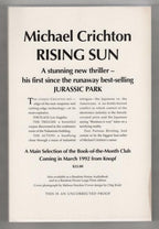 Rising Sun by Michael Crichton (First Edition) ARC Proof