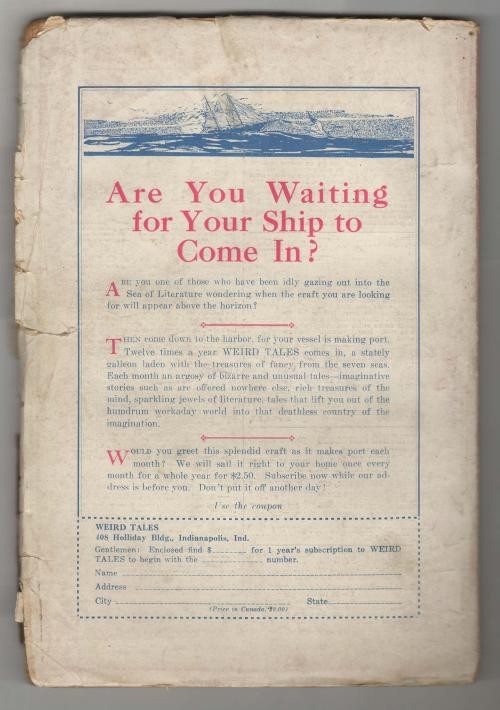 Weird Tales Jun 1926 H.P. Lovecraft, Stevenson, Marsh, Powers, Burks