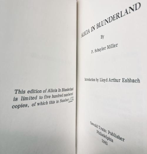Alicia in Blunderland by P. Schuyler Miller 1st Edition