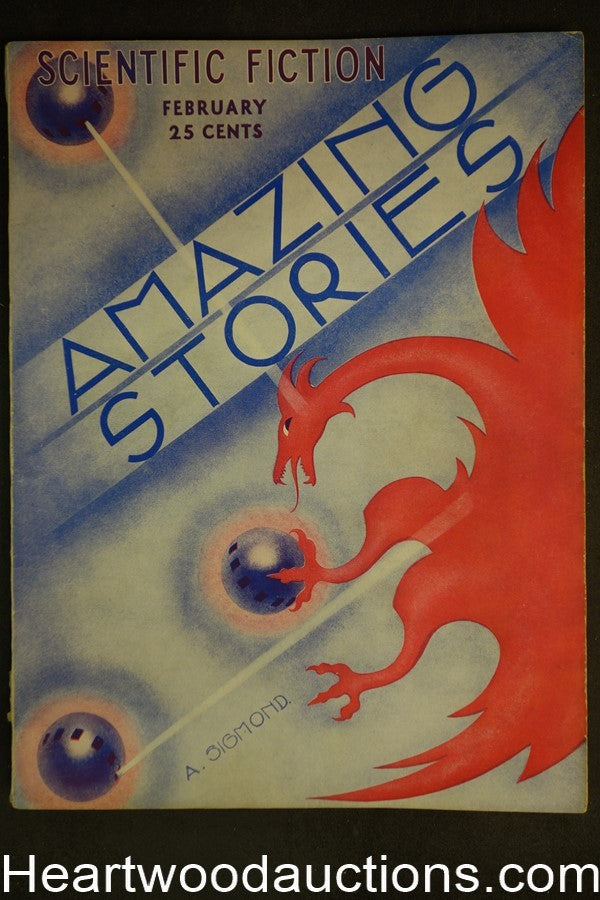Amazing Stories Feb 1933 Art deco Cvr, Murray Leinster, A. Hyatt Verrill