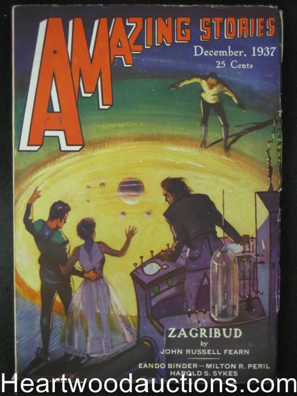 Amazing Stories Dec 1937  John Russell Fearn Cvr story, Eando Binder - High Grad