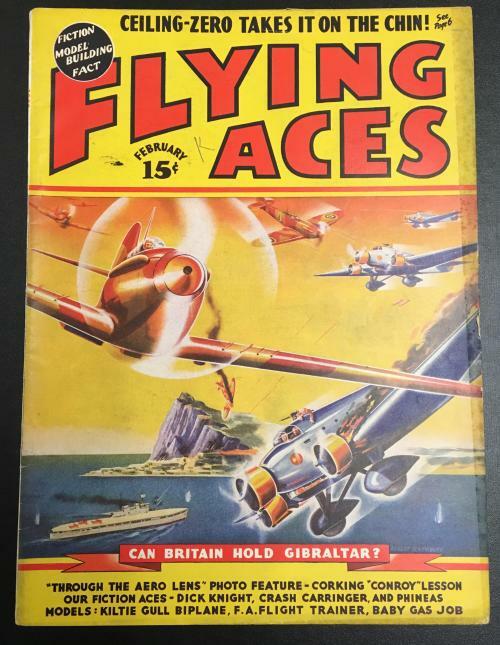 Flying Aces Feb 1939 Pulp August Schomburg Cvr Art