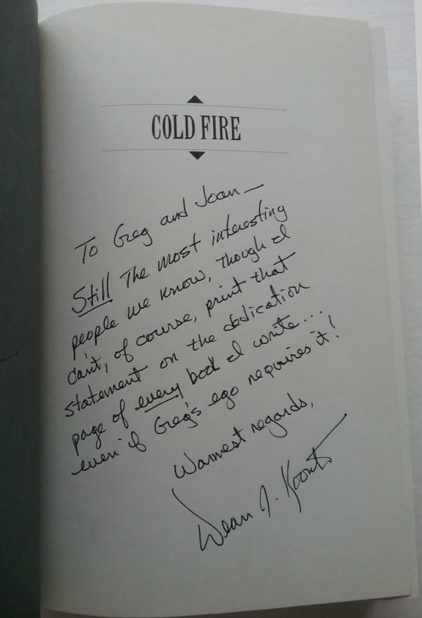 Cold Fire by Dean R. Koontz (First Edition) Signed Presentation Copy