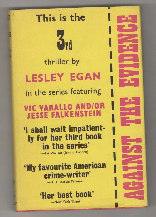Against the Evidence by Lesley Egan (First UK Edition) Gollancz File copy