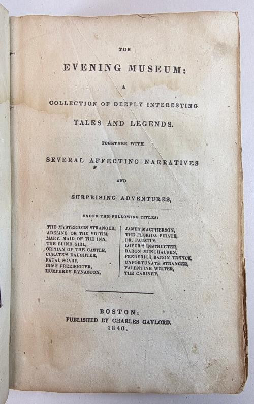 The Evening Museum by Various Writers - Rare