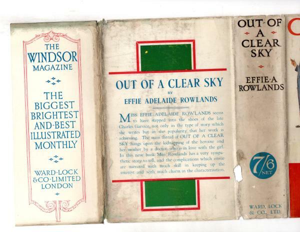 Out of a Clear Sky by Effie Adelaide Rowlands (First Edition) Ward File Copy