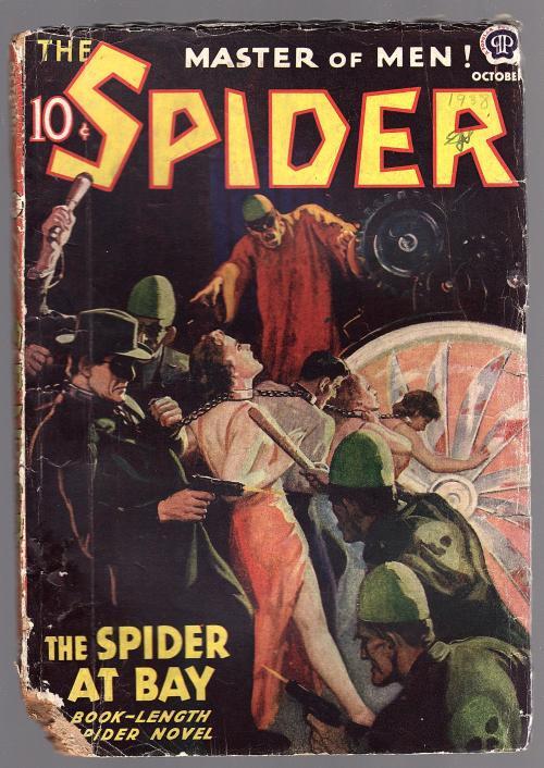 The Spider Oct 1938 Violent GGA Bondage/Torture cover by Howitt - Pulp