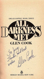 All Darkness Met by Glen Cook (First Printing) Signed