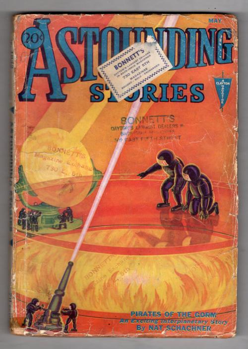 Astounding" May 1932 Wesso Cover Art; Ray Cummings