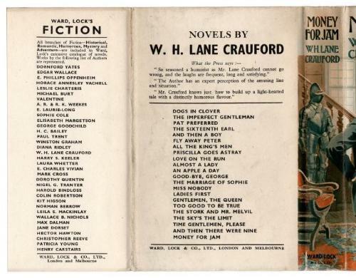 Money for Jam by W. H. Lane Crauford (First Edition) File Copy