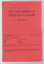 The Adventures of Inspector Lestrade by M. J. Trow (Uncorrected Proof)