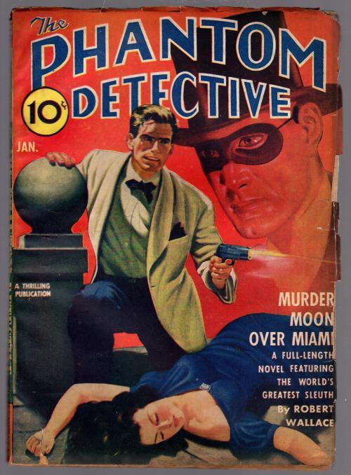Phantom Detective Jan 1942 Belarski cvr; Robert Wallace - Pulp