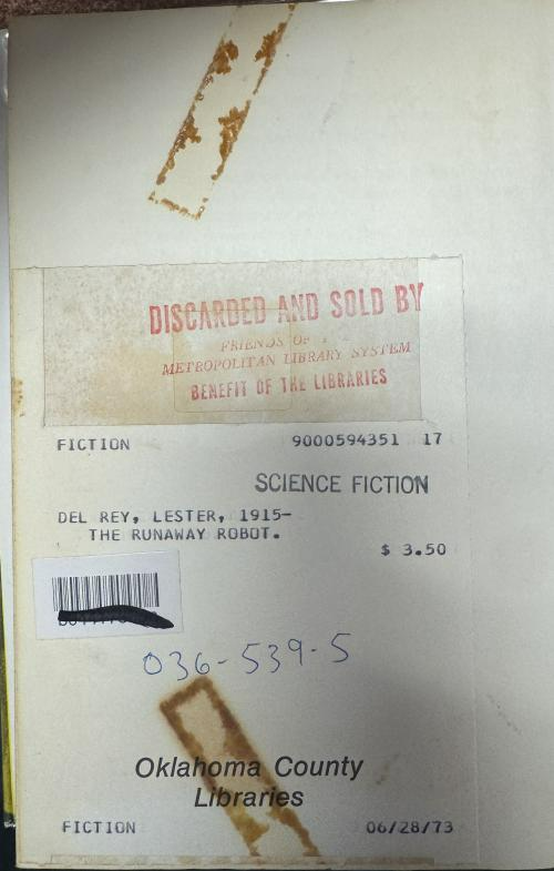 The Runaway Robot by Lester del Rey (First Edition)