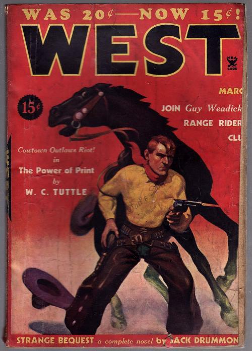 West Mar 1935 Frederick Witton Cvr Art, W.C. Tuttle, Jack Drummond Trimmed