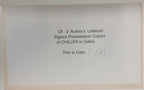 Chiller by Sterling Blake (First Edition) ARC Signed Author's Copy "A"