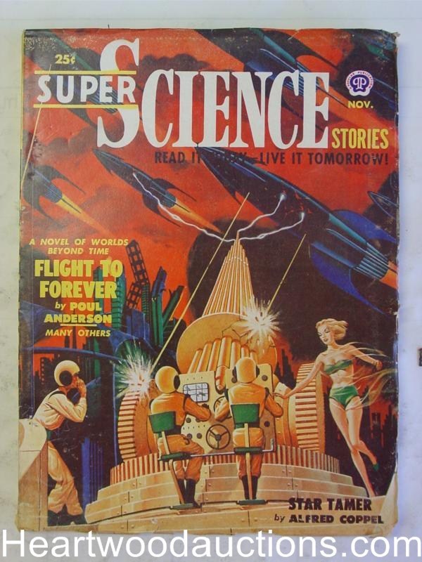 Super Science Stories November 1950 Virgil Finlay, Poul Anderson, James Blish -
