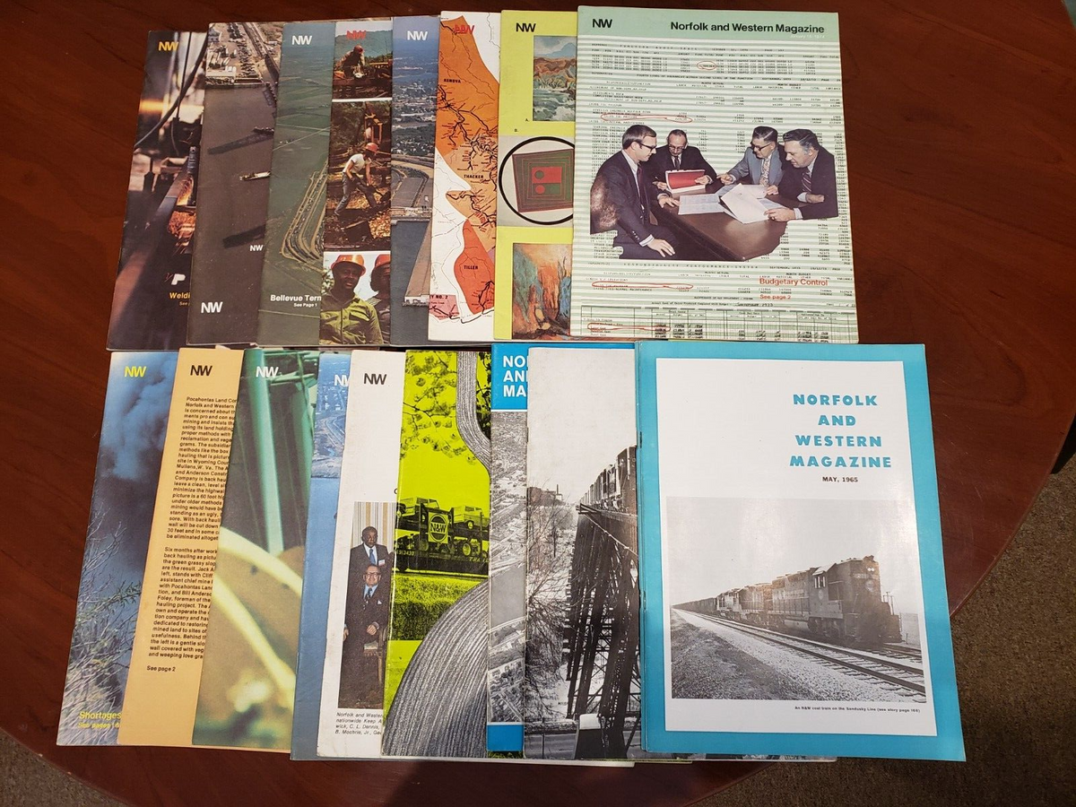Lot of 18 Norfolk and Western Magazines -  1960's - 70's