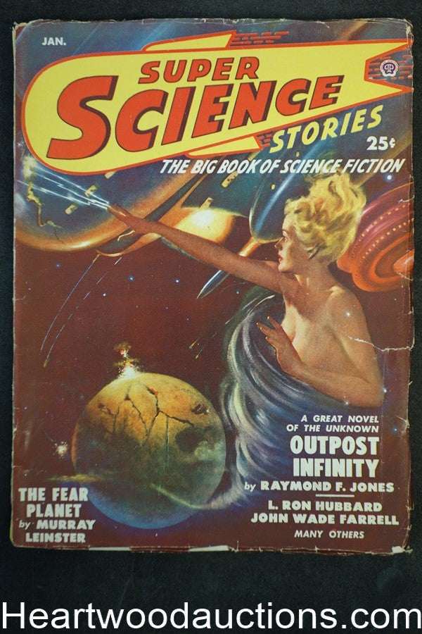 Super Science Jan 1950 L. Ron Hubbard; John D. MacDonald, Bok, Finlay Art