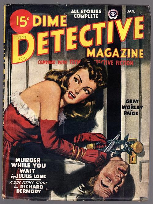 Dime Detective Jan 1947 De Soto Cvr, Doc Pierce-Richard Dermody - Pulp