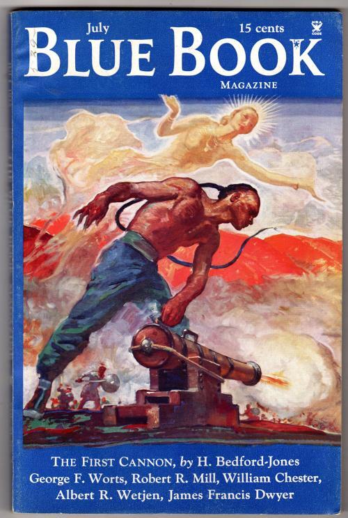 Blue Book Jul 1935 Chester Kioga story  "Hawk of the Wilderness" 4/6