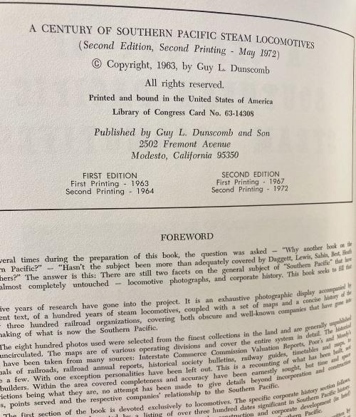 A Century of Southern Pacific Steam Locomotives 1862-1962