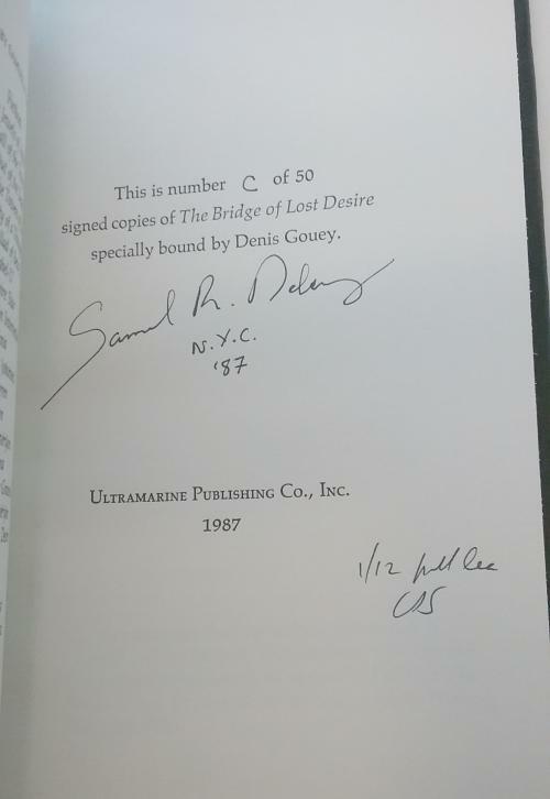 The Bridge of Lost Desire by Samuel R. Delany (1st Edition) LTD Leather Signe...