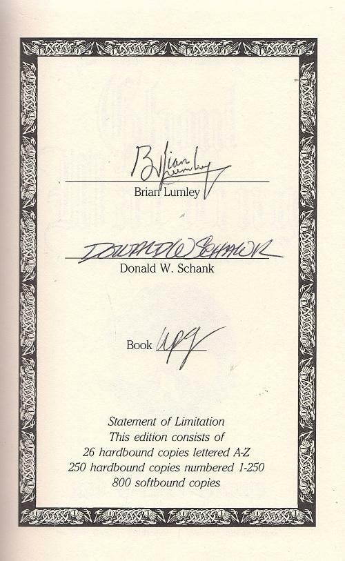 Ghoul Warning and Other Omens by Brian Lumley (Limited Edition) Signed