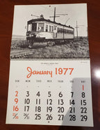 7 Vintage Electric Railroad Calendars, Golden West Books 1971, 1972, 1977, 1978