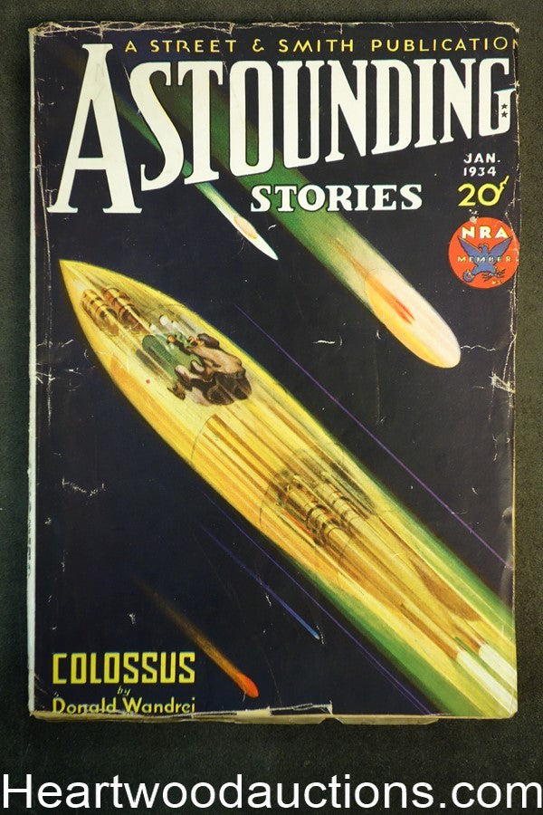 Astounding Jan 1934 Collossus  Donald Wandrei Cvr, Williamson