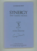 Synergy by George Zebrowski (editor) First Edition (Proof) Signed