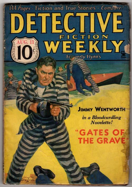 Detective Fiction Weekly Aug 11 1934 Tommy Gun Cover