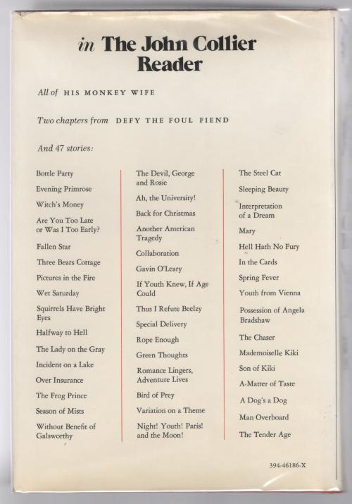 The John Collier Reader by John Collier (First Edition) Erle Korshak's