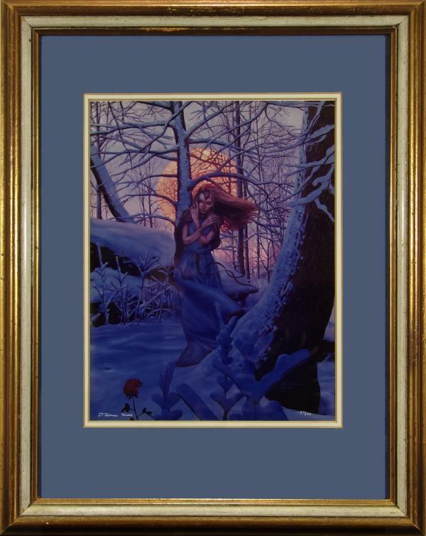 Thomas Kidd SIGNED Limited Edition Art Print #18/500 Forest Sunset Snow Maiden