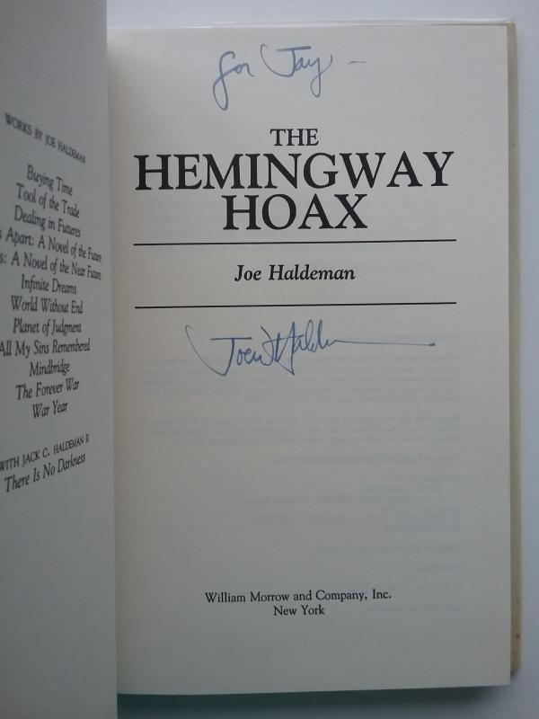 The Hemingway Hoax by Joe Haldeman (First Edition) Signed