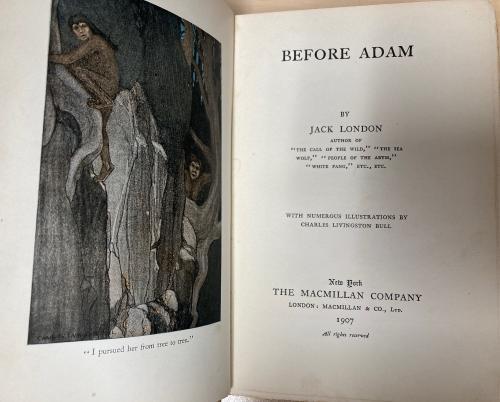 Before Adam by Jack London (First Edition) FAX DJ