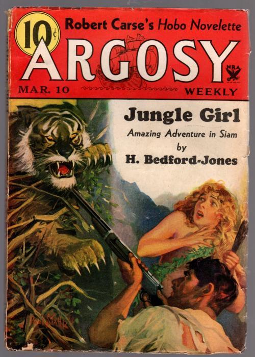 Argosy Mar 10, 1934 Jungle Girl Cvr. H. Bedford Jones