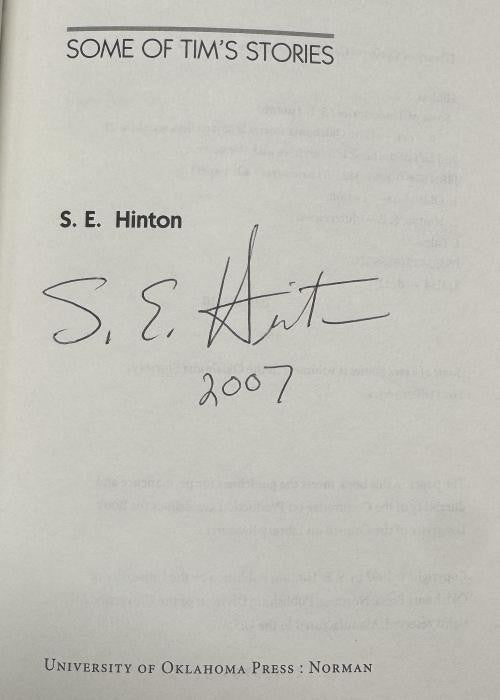 Some of Tim's Stories by S.E. Hinton (First Edition) Signed