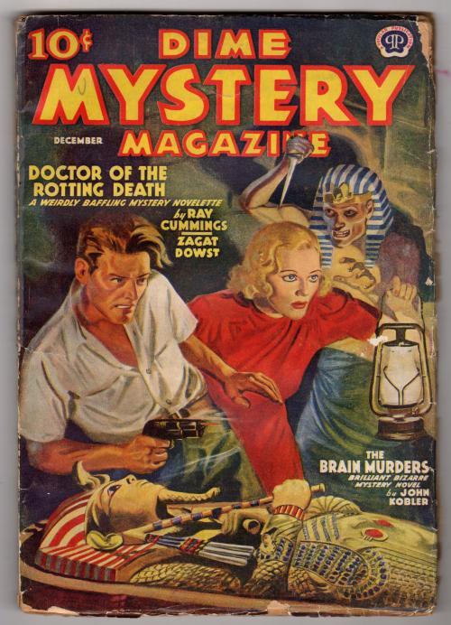 Dime Mystery Dec 1938 Mummy Attack Cover - Pulp