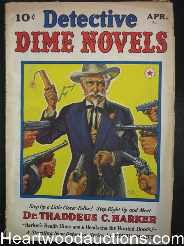 "Detective Dime Novels" April 1940 Doc Harker with dynamite